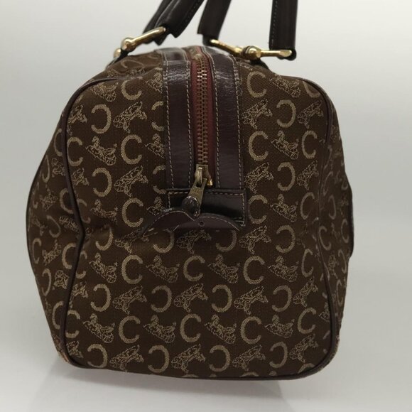 CELINE C Sulky Boston Bag Canvas Brown Gold Auth ep8383 - Picture 4 of 16